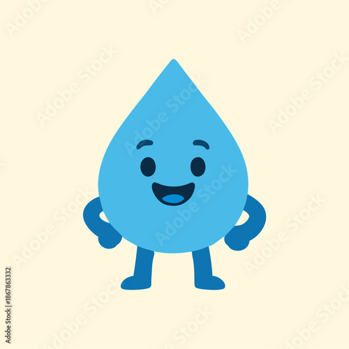 water drop icon. cute water drop character icon