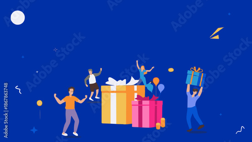 happy birthday card with gift