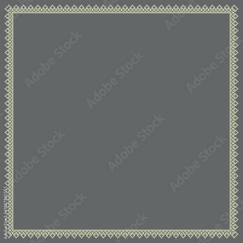 Decorative frame Elegant vector element for design in Eastern style, place for text. Floral gray and beige border. Lace illustration for invitations and greeting cards
