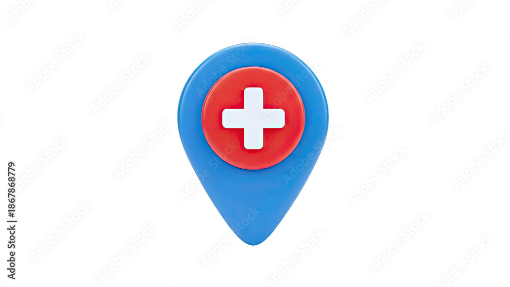 Fototapeta premium 3D Medical Location Pin Icon