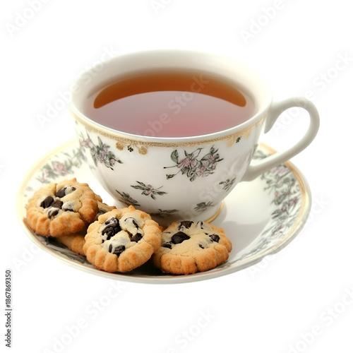 Hot Tea Beverage with Chocolate Chip Cookies – Cozy Snack.hot tea beverage, tea with chocolate chip cookies, cozy snack, tea and cookies, hot tea cup, chocolate chip cookies snack, cozy tea break, tea
