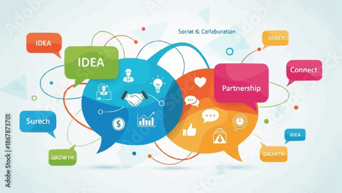 Business Partnership and Social Connection Concept.
