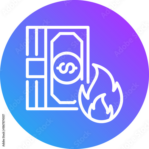 Money icon for dishonesty , website, application, printing, document, poster design, etc