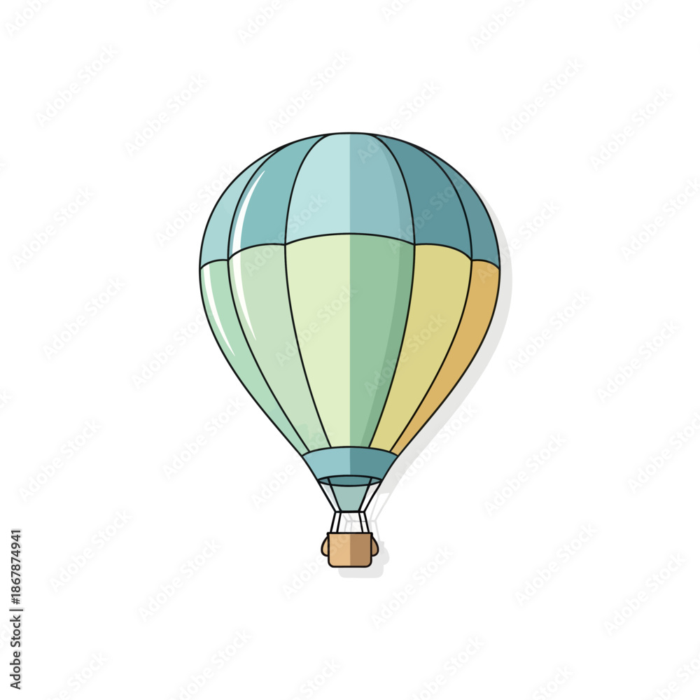 Obraz premium Colorful Hot Air Balloon Illustration Isolated on White Background