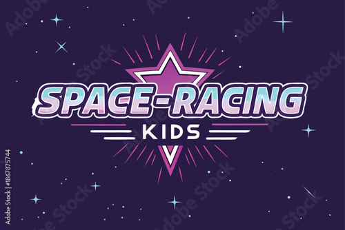 A vibrant logo featuring chunky, morphing letters for 'Space Racing Kids', perfect for a fun and adventurous brand or game.