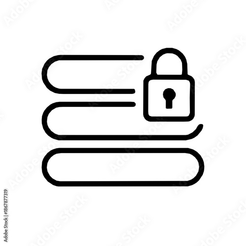 Encrypted virtual machine SEV-SNP technology outline icon (vector)