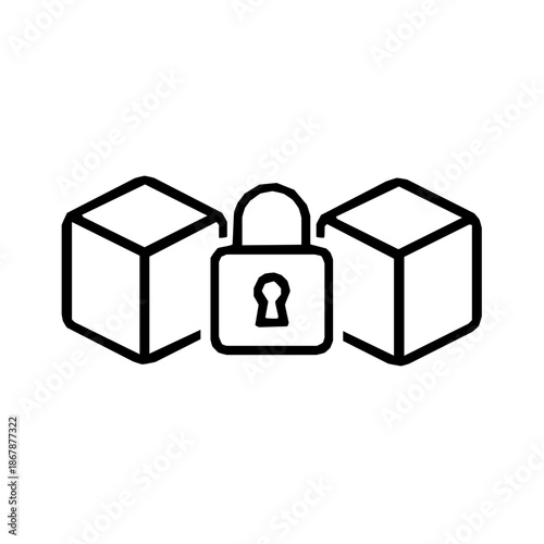 Confidential ledger blockchain privacy outline icon (vector)