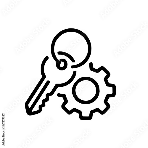 Cryptographic key management enclave security icon (vector)