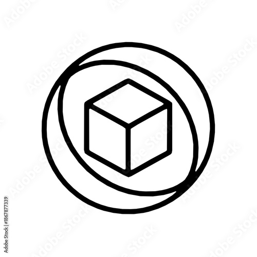 Intel TDX trust domain virtualization security outline icon (vector)