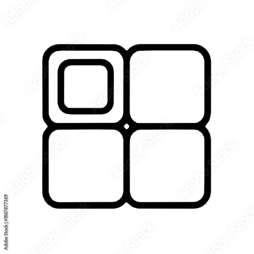 Memory isolation hardware partition security icon (vector)