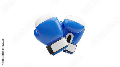 Blue and white boxing gloves