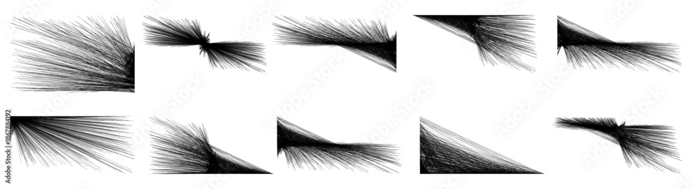 Obraz premium Abstract lines emanating from corners forming complex geometric patterns on white vector illustration.