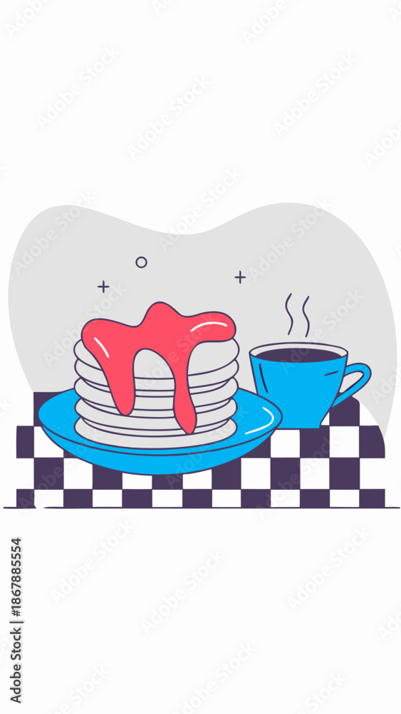 Obraz premium Warm Diner Breakfast Scene