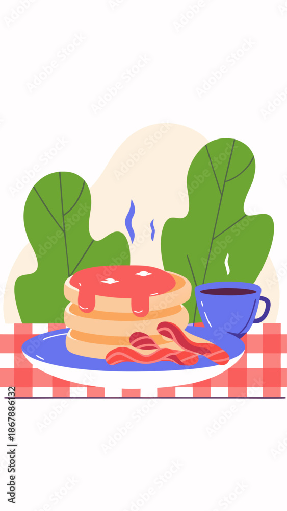 Fototapeta premium Warm Diner Breakfast Scene