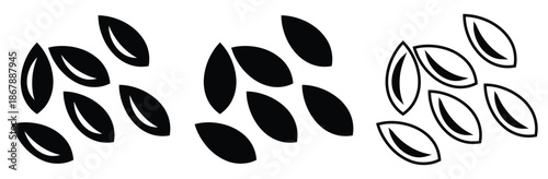 seed icons in various styles and shades,seed icon. Thin line seed icon from agriculture and farm collection. Outline vector isolated on white background.seed symbol can be used web and mobile