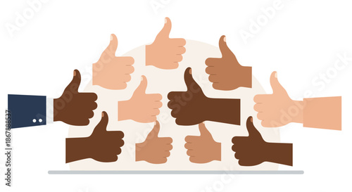 Diverse Hands Showing Thumbs Up Gesture.