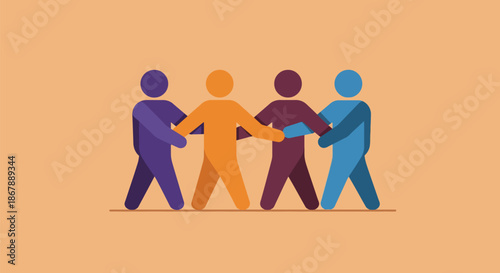Four People Holding Hands Together.