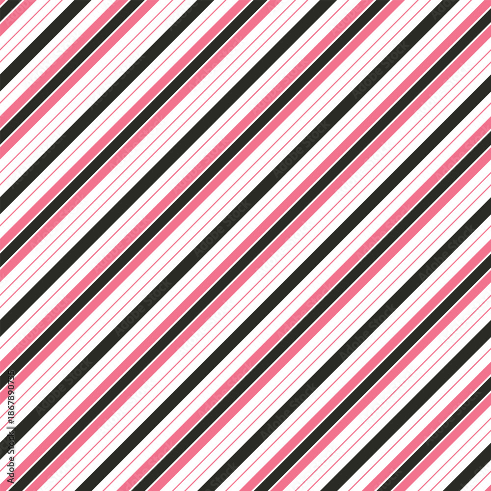 Obraz premium Printable Diagonal Stripe Pattern in Carnation and White Design Template