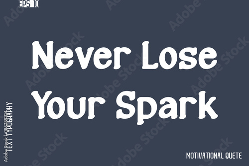 Never Lose Your Spark  -Never Give Up and Resilience Motivational Quotes Stylish Cursive Typography Text