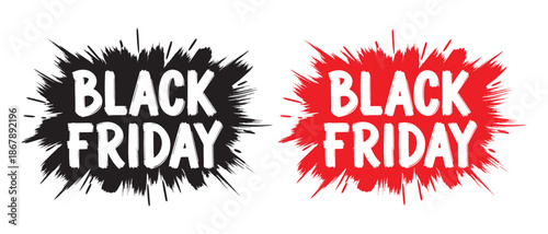Black Friday sale graphics with bold text and vibrant colors