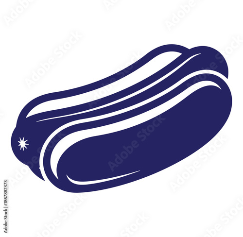 Simple stylized graphic illustration of a hotdog perfect for culinary and fast food concepts