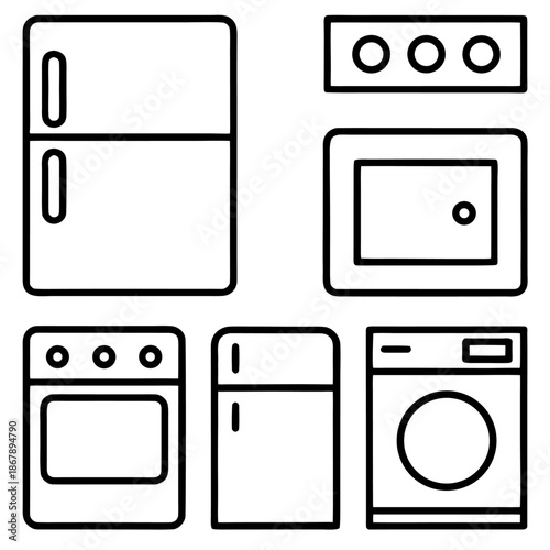 Kitchen appliances isolated on transparent background