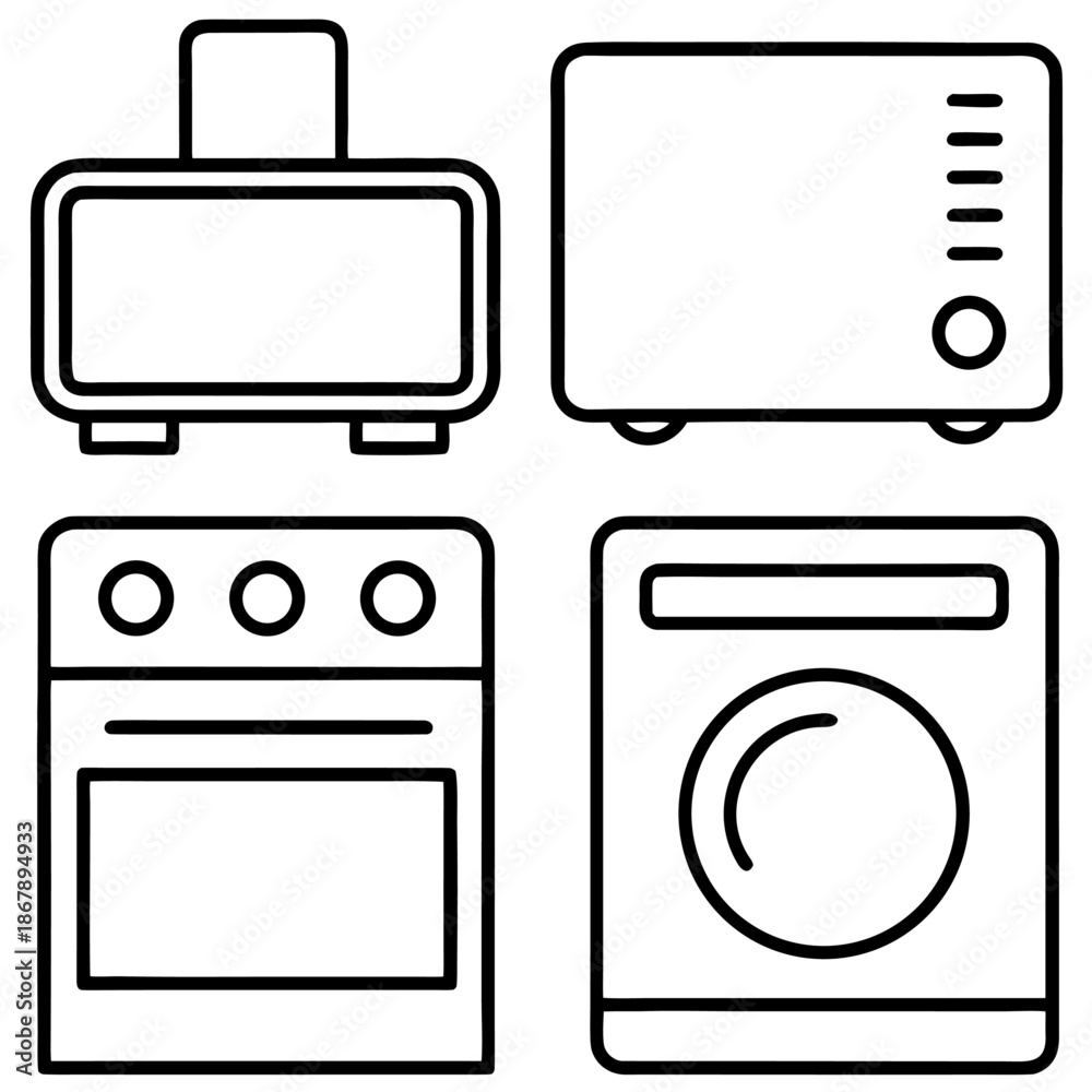 Obraz premium Kitchen appliances isolated on transparent background