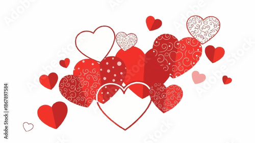 Collection of Red Hearts Symbolizing Love and Romance.