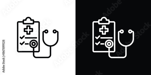 Check Up Icon Set Black And White