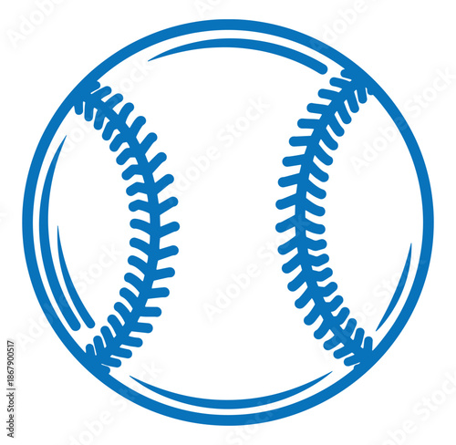 Simple blue baseball illustration suitable for sports logos and baseball themed designs