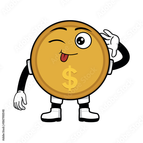 COIN CARTOON WITH EXPRESSION STUPID