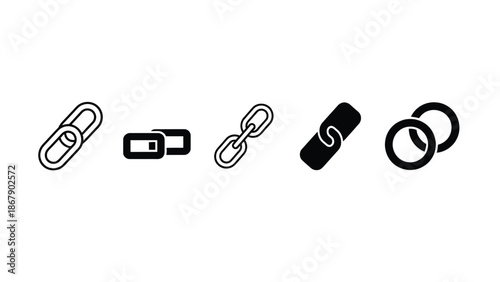 Chain link icons in various styles and colors