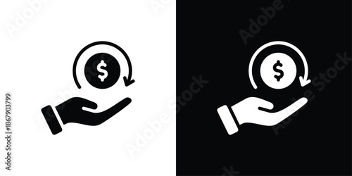 Payroll Icon Set Black And White