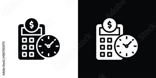 Cost Icon Set Black And White