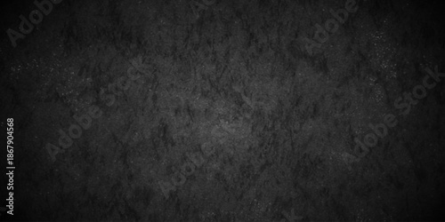 Dark black old wall paper grunge background. black blackboard and chalkboard texture. Dark black concrete wall texture element vintage grunge charcoal paint rough, distress backdrop background.