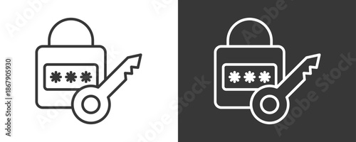 Password Icon Set Vector Collection Isolated In Black And White