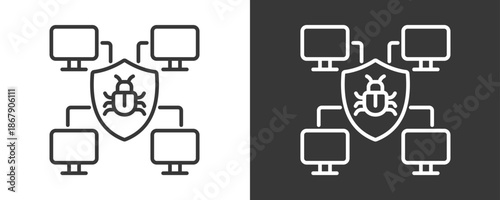 Antivirus Icon Set Vector Collection Isolated In Black And White