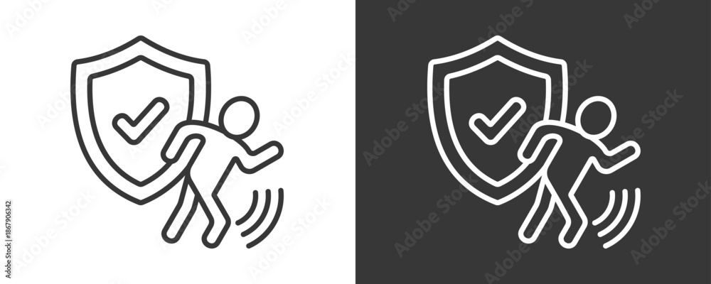 Obraz premium Perimeter Icon Set Vector Collection Isolated In Black And White