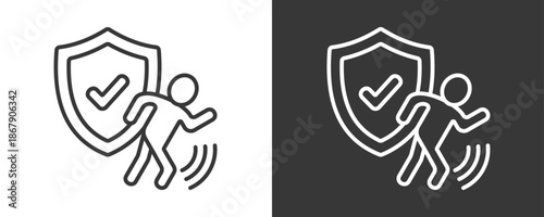 Perimeter Icon Set Vector Collection Isolated In Black And White