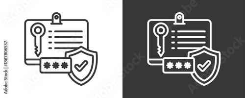 Authentication Icon Set Vector Collection Isolated In Black And White