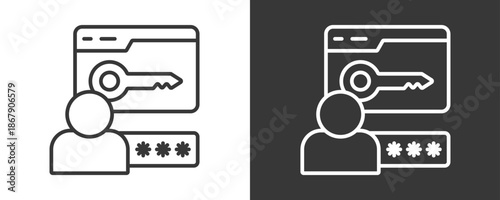 Authorization Icon Set Vector Collection Isolated In Black And White