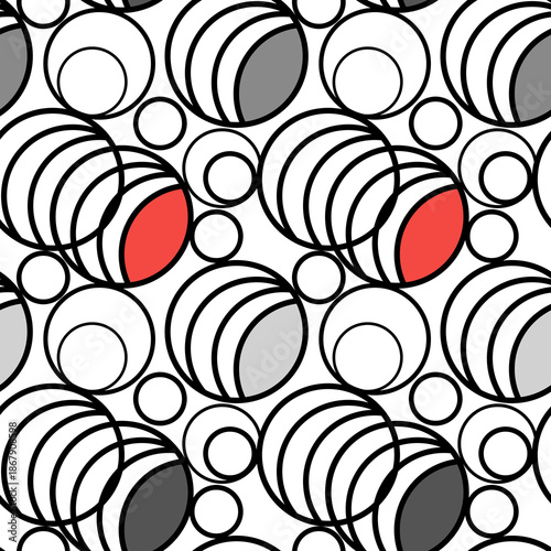 Geometry circles and rings decor retro sixties