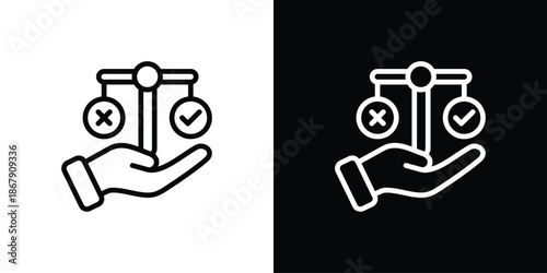 Ethics Icon Set Black And White