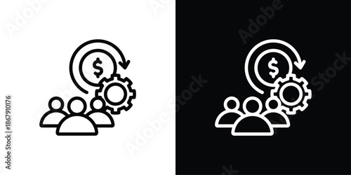 Mutual Funds Icon Set Black And White