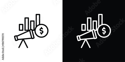 Financial Forecast Icon Set Black And White