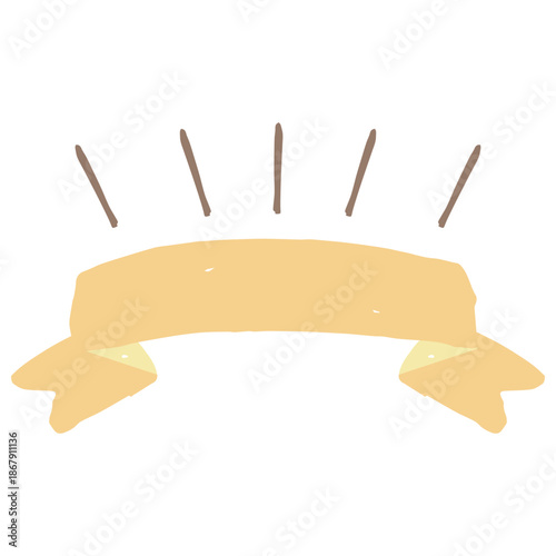 たのしいサーカス 文字入れしやすいリボン｜Fun Circus Ribbon Illustration