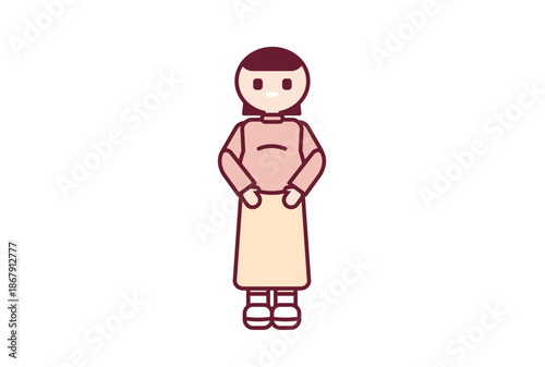 笑顔の妊婦さんのシンプルなイラスト