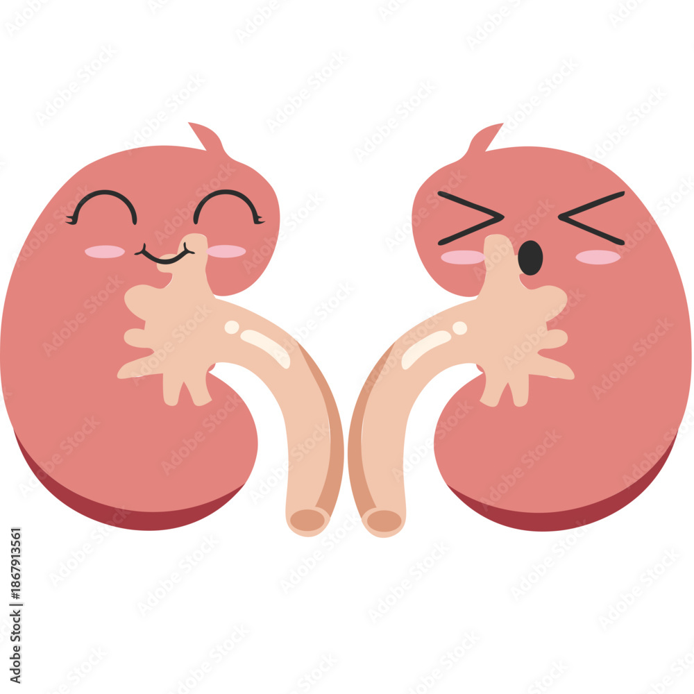 Obraz premium Cute Cartoon Organ Illustrations