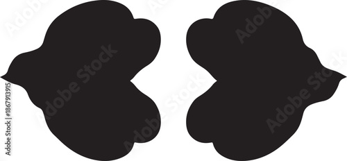Rubber Duck Silhouettes Facing Each Other