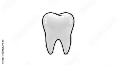 Stylized White Tooth Illustration